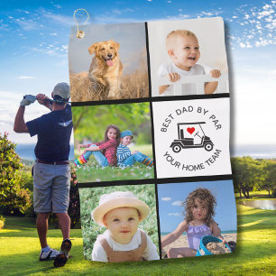Best Dad By Par Photo Collage Golf Towel