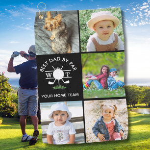 Best Dad By Par Photo Collage  Golf Towel