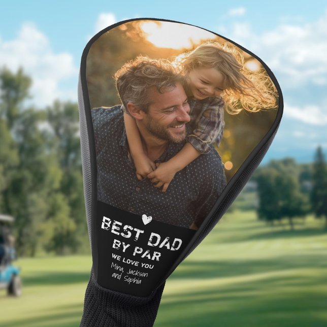 Best Dad By Par Photo Cool Golfer Father's Day Golf Head Cover (Creator Uploaded)
