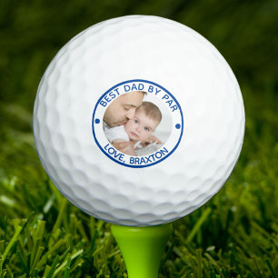 BEST DAD BY PAR Photo Custom Color Personalized Golf Balls