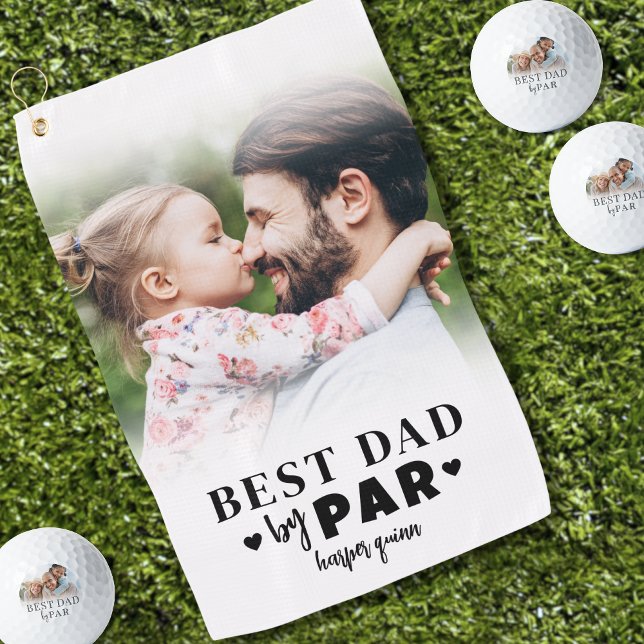Best Dad By Par Photo Fathers Day Golf Towel (Best Dad By Par Photo Fathers Day Golf Towel)