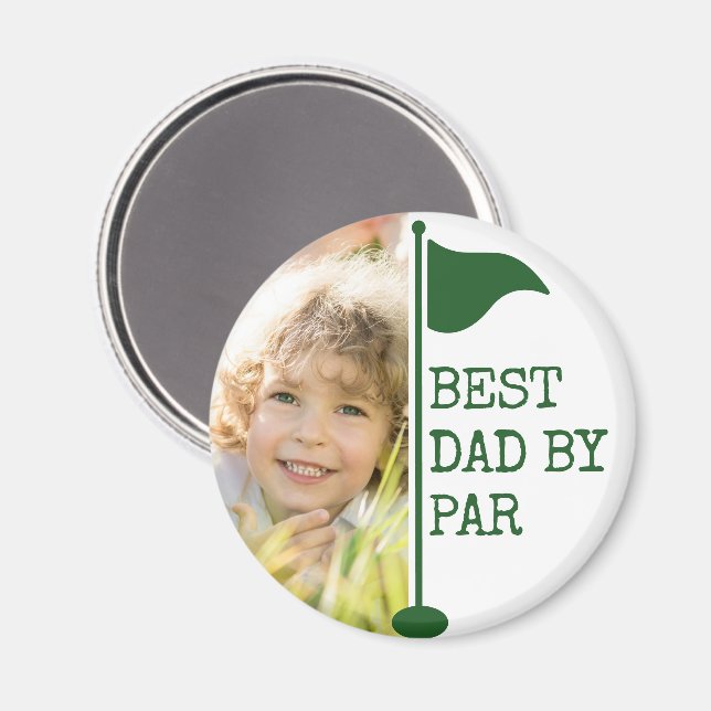 Best Dad By Par Photo Golf Flag Magnet (Front/Back)