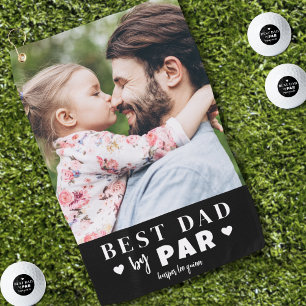 Best Dad By Par Photo Golf Towel