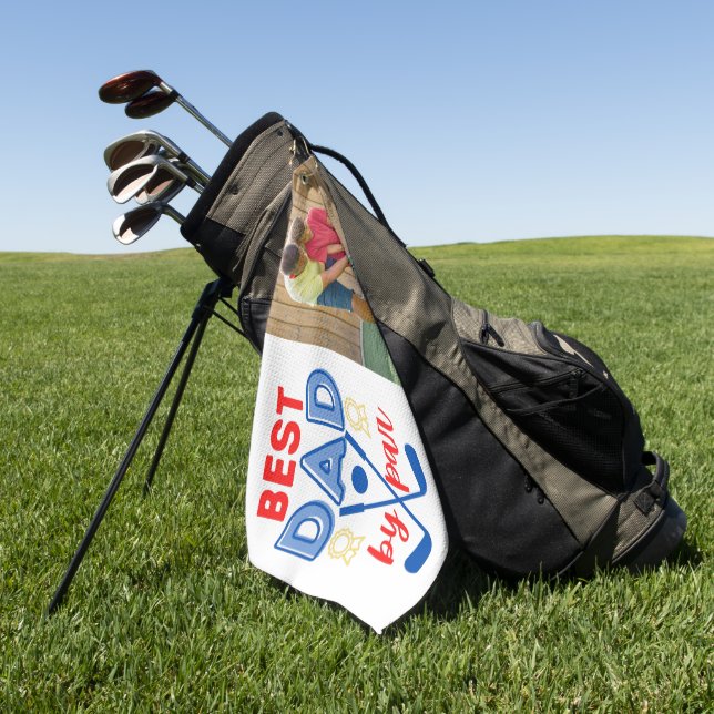 Best Dad By Par Photo Golf Towel (Green)
