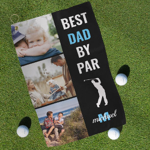 Best Dad By Par Photo Monogram Fathers Day Gift Golf Towel