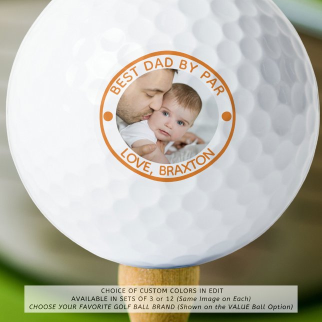 BEST DAD BY PAR Photo Personalised Golf Balls (Creator Uploaded)