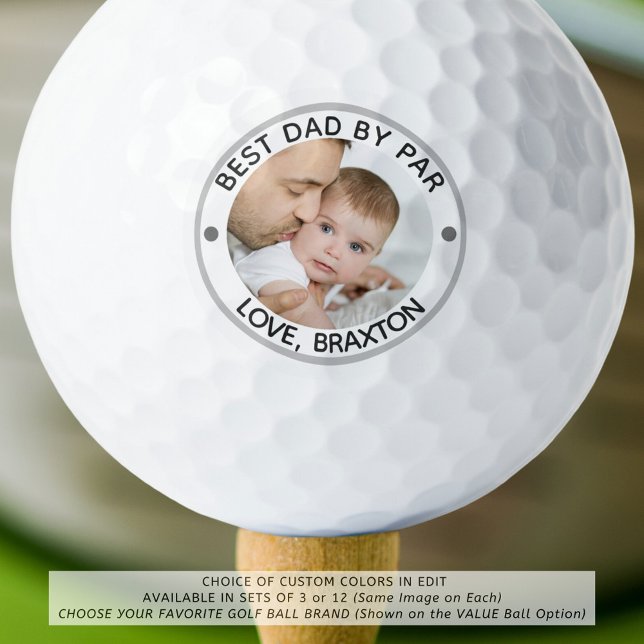 BEST DAD BY PAR Photo Personalised Golf Balls (Creator Uploaded)