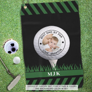 Best Dad By Par Photo Personalised Golf Towel