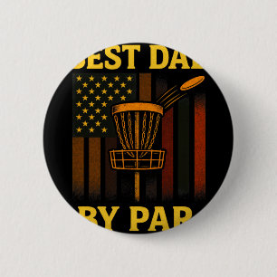 Best Dad By Par - Retro Disc Golf Sket 6 Cm Round Badge