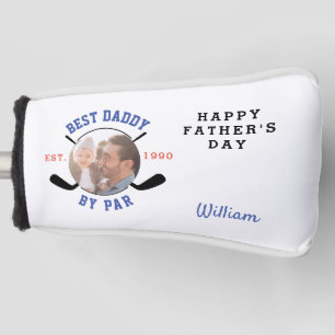 Best Dad By Par Retro Father's Day Photo Monogram Golf Head Cover