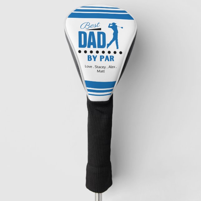 Best Dad By PAR Retro Font Golf Head Cover (Front)