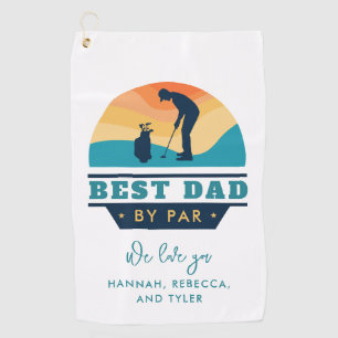 Best Dad By Par Retro Retired Golf Lover Custom Towel