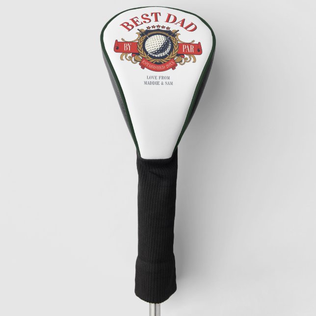 Best Dad By Par Seal Elegant Custom Golf Head Cover (Front)