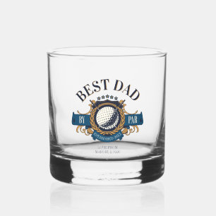 Best Dad By Par Seal Elegant Custom Whiskey Glass