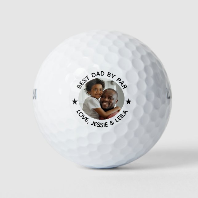 Best Dad by Par Stars Father's Day Photo Golf Balls (Front)