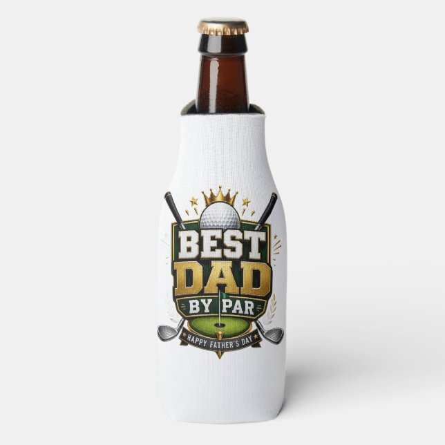 “Best Dad by Par” Theme Bottle Cooler (Bottle Front)