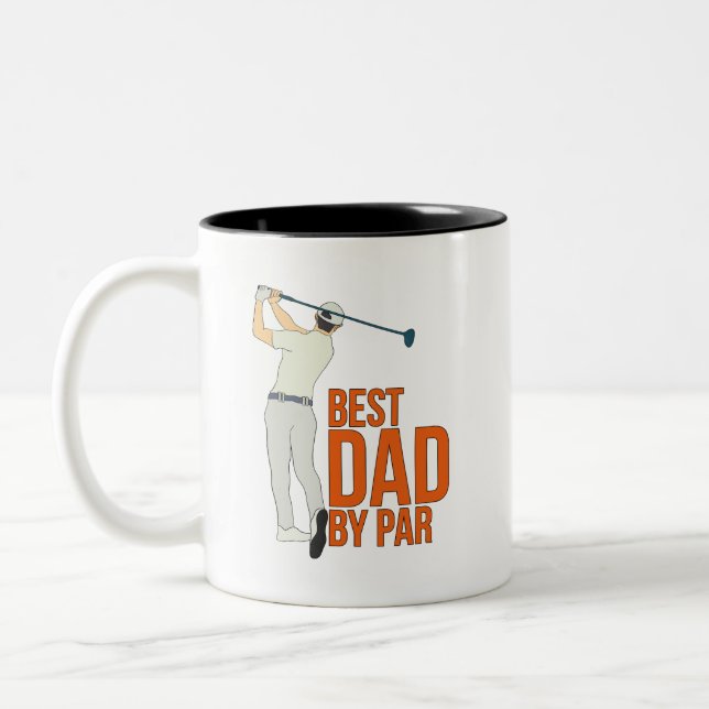 Best Dad By Par Two-Tone Coffee Mug (Left)