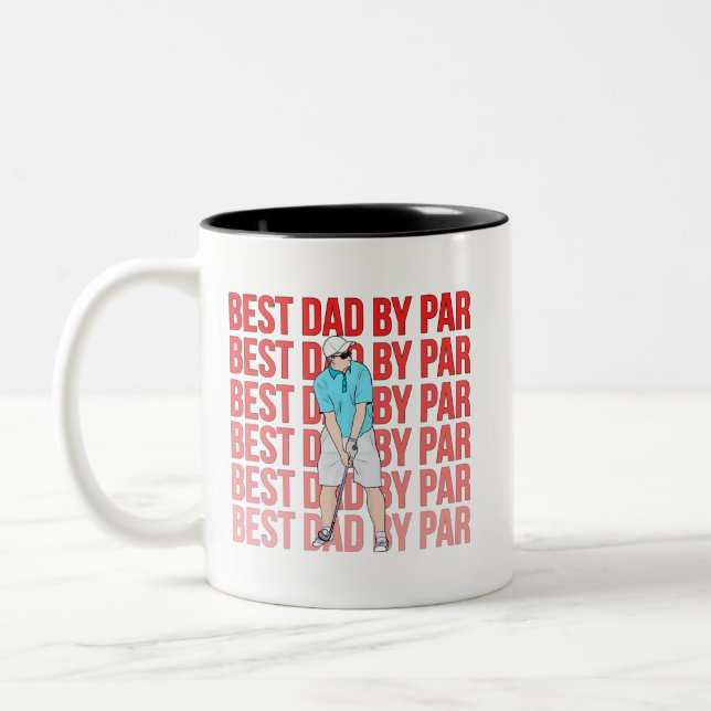Best Dad By Par Two-Tone Coffee Mug (Left)