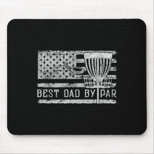 Best Dad By Par Vintage American Flag Disc Golf Fa Mouse Pad