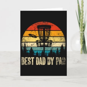 Best Dad By Par Vintage Disc Golf Funny Dad Father Card