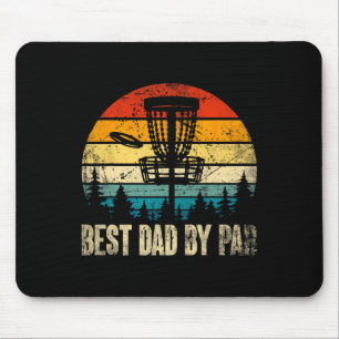 Best Dad By Par Vintage Disc Golf Funny Dad Father Mouse Pad