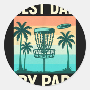 Best Dad By Par - Vintage Disc Golf Retro _1 Classic Round Sticker