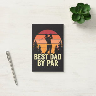 Best Dad By Par Vintage Golf Post-it Notes
