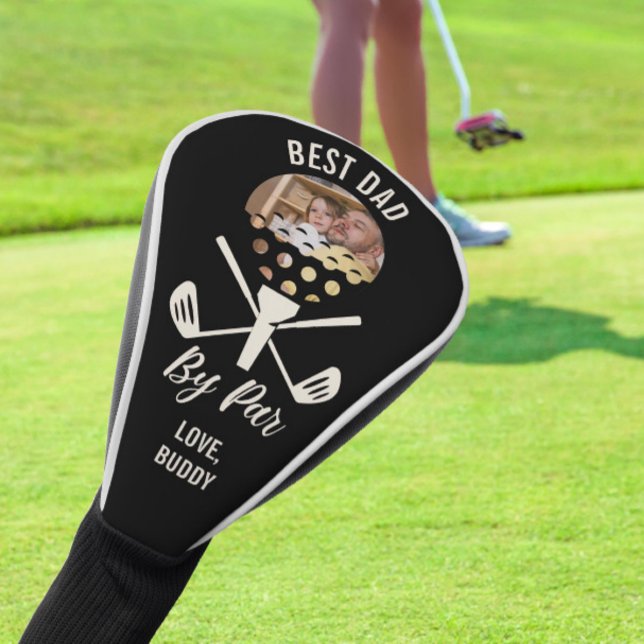 Best Dad by Par with Custom Photo Father's Day Golf Head Cover (Creator Uploaded)