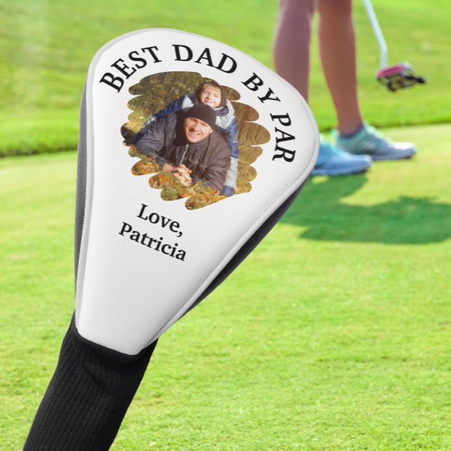 Best Dad by Par with Custom Photo Father's Day  Golf Head Cover (Creator Uploaded)