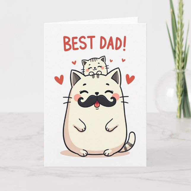 Best Dad Cat Art Card (Front)