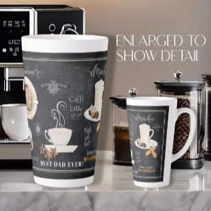 Best Dad Chalkboard Typography Coffee n Chocolate Latte Mug