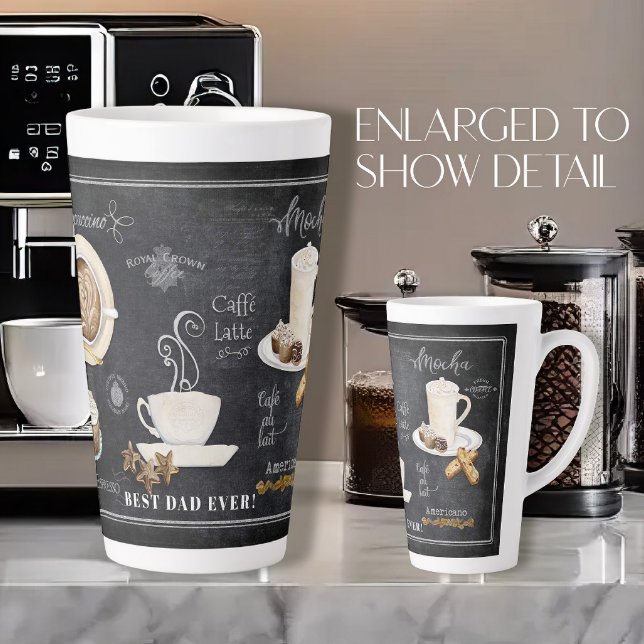 Best Dad Chalkboard Typography Coffee n Chocolate Latte Mug (Creator Uploaded)
