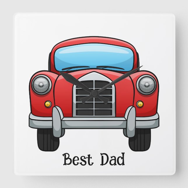 Best Dad Clock. Fully customizable. Square Wall Clock (Front)