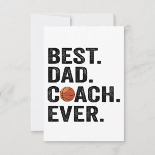 Best Dad Coach Ever Basketball Father Sport Gift  Thank You Card