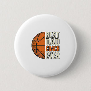 Best Dad Coach Ever Basketball Vintage Vector Desi 6 Cm Round Badge