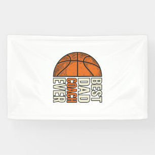 Best Dad Coach Ever Basketball Vintage Vector Desi Banner