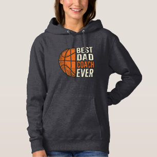 Best Dad Coach Ever Basketball Vintage Vector Desi Hoodie