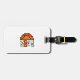 Best Dad Coach Ever Basketball Vintage Vector Desi Luggage Tag