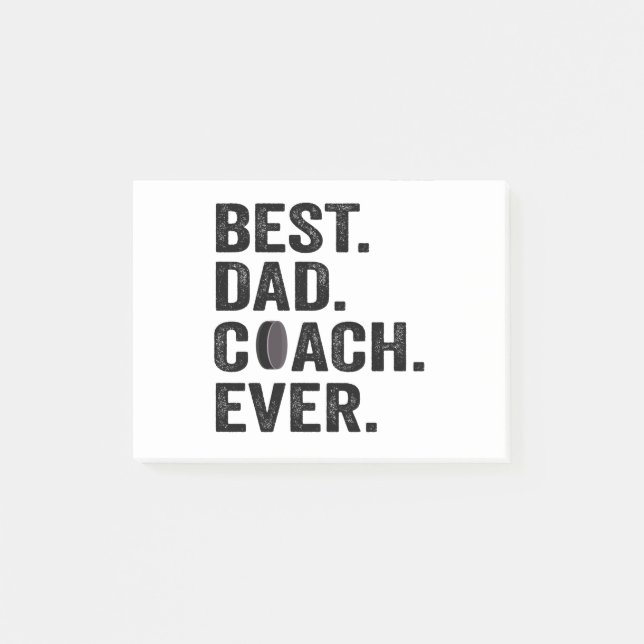 Best Dad Coach Ever Father's Day Hockey Sport Gift Post-it Notes (Front)