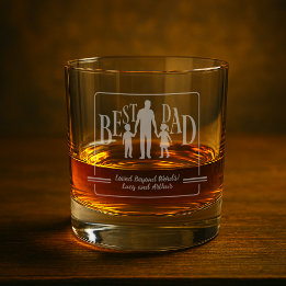 Best Dad – Custom Father & Kids Design Rocks Glass