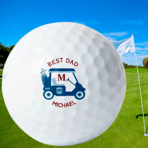 Best Dad Custom Golf Cart Monogram Name Balls