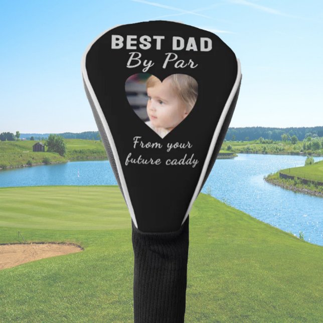 Best Dad Custom Kids Photo Black Personalised Golf Head Cover (Creator Uploaded)