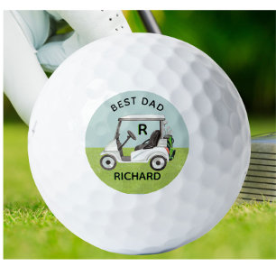 Best Dad Custom Monogram Cart Clubs First Name Golf Balls