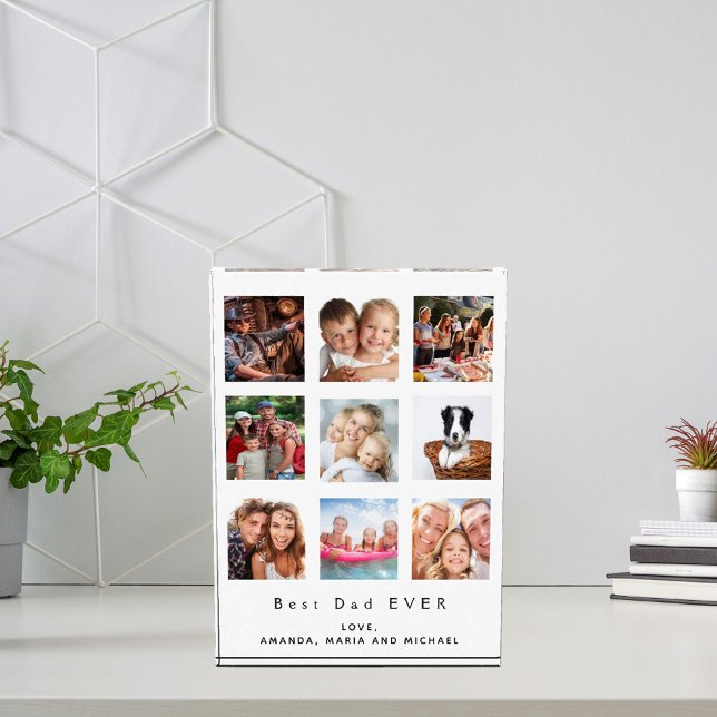 Best dad custom photo family collage father block (Creator Uploaded)