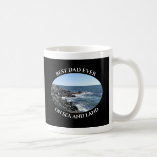 Best Dad Cute Atlantic Ocean Wavy Sea Black Coffee Mug