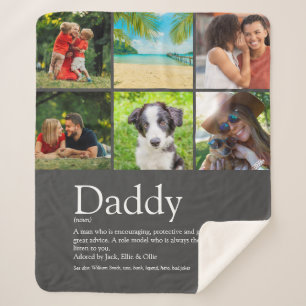 Best Dad Daddy Father Definition 6 Photo Grey Sherpa Blanket