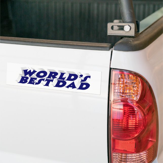 Best Dad dark blue 3d text Bumper Sticker (On Truck)