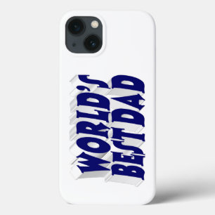 Best Dad dark blue 3d text iPhone 13 Case
