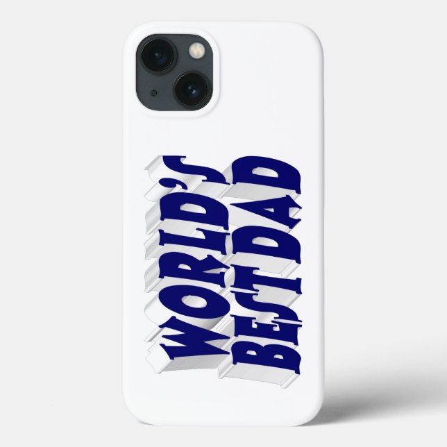 Best Dad dark blue 3d text Case-Mate iPhone Case (Back)