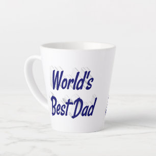 Best Dad dark blue 3d text Fathers Day Latte Mug
